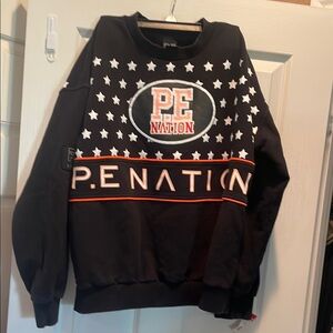 P.E Nation Black Sweater with Star Pattern